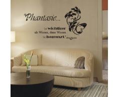 WANDTATTOO f443 Sprüche & Zitate Phantasie... Albert Einstein 96x50 cm - schwarz