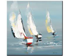 Effet de voiles , Plexiglasfertigbild von Gerard de Courcy , Grösse 30 cm x 30 cm , Acrylglasbild , Wandbild , maritime Welt , Wind und Meer , Küstenlandschaft, Kunstartikel Plexi Collection