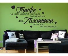 Wandtattoo Familie wir haben vielleicht nicht alles Sprüche Zitat M2030 braun 120cm x 58cm