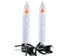 Kaemingk Baumkette mit Topbirnen, innen, 30 klare BirnenE10 mit Flamme , 40 cm Kerzenabstand, grünes Kabel 490787