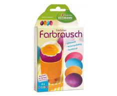 Heitmann Eierfarben 30057 - Bastelset Ostern 4 teilig, inklusive Eierfarbe Farbrausch und Sticker für ca. 12 Eier