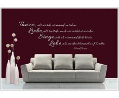 WandTattoo WandSpruch Spruch Zitat Tanze als würde niemand zusehen...wzt63(070 schwarz, set4:ca. 180 x 58 cm )