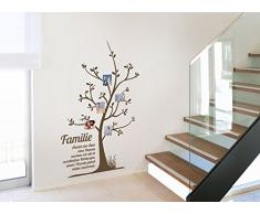 Grandora® W5066 Wandtattoo Stammbaum Familie Spruch Wandaufkleber Wandsticker hellbraun(BxH) 65 x 106 cm
