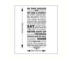 House Rule Englische Sprüche Blumen Wandsticker Wandbild Wandtattoo Wandaufkleber Wandbilder Aufkleber Deko. PVC abnehmbar XL 55*120cm