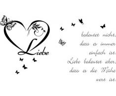 greenluup® wandtattoo Spruch Zitat Liebe bedeutet nicht, dass es immer einfach ist, Liebe bedeutet aber, dass es die Mühe wert ist in Schwarz