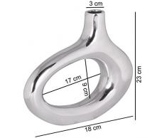 Wohnling Deko Vase Omega S aus Aluminium Blumenvase in silber