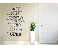 Grandora W991 Wandtattoo Familie Haus Lachen Liebe Spruch Wand Deko Aufkleber braun (BxH) 58 x 87 cm