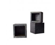 kubische Vase aus echtem Schiefer, Naturstein, schwarz, auch als Stiftebox Stiftehalter Tischvase, 10x10x10cm, 2,2 kg