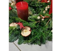 Adventskranz Tanne Rot Stern Apfel
