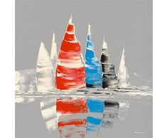 REGATE I , Regatta I , Kunstdruck von Guy Fontdeville , Lifestyle , Wind und Meer, Segeln, Kunstartikel Kunstdruck, Poster , ungerahmt , Grösse: 70 cm x 70 cm, Wohnen und Bilder, Segelsport, Wind und Wellen, Maritime Welt