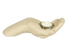 Kerzenhalter Keramik Mudra Hand (rechte Hand), Abmessungen: ca. 21x10x7 cm - Material: Keramik
