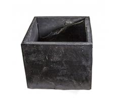 Übertopf Blumentopf Pflanzentopf Pflanzkübel Vase aus Schiefer Naturstein, sehr Massiv, in unterschiedlichen Größen erhältlich (BTH ca. 26x26x23 cm)