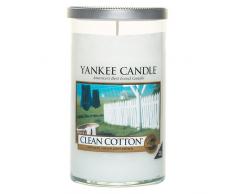 Yankee Candle Stumpenkerze Kerze im Glas, Duft: Clean Cotton, weiÃ, M