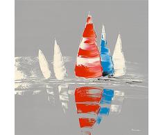 DANS LE VENT I , Am Wind segeln , Kunstdruck von Guy Fontdeville , Lifestyle , Wind und Meer, Segeln, Kunstartikel Kunstdruck, Poster , ungerahmt , , Grösse: 70 cm x 70 cm, Wohnen und Bilder, Segelsport, Wind und Wellen, Maritime Welt