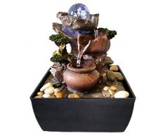 Zimmerbrunnen Feng Shui in Polyresin mit LEDs Jarras/Glaskugel
