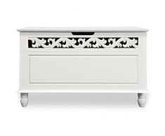 Holztruhe Jersey Truhe Tischtruhe Sideboard Wäschetruhe Holzkiste Anrichte Schrank Weiß