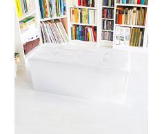 Relaxdays Faltbare Sitzbank Gr. L aus Kunstleder H x B x T 38 x 78 x 38 cm stabiler Sitzcube mit praktischer FuÃablage als Sitzwürfel als Aufbewahrungsbox mit Stauraum und Deckel zum Abnehmen, weiÃ