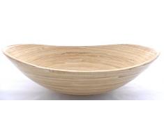 Bambus-Schale Bootform, Farbe: Natur, geeignet für Gebäck, Brot, Salat und mehr. Umweltfreundliche Produkte, Handarbeit (07L)(Natur, 35x28x11)