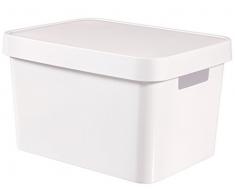 Curver 04743-N23-01 Aufbewahrungsbox Infinity mit Deckel 17L in Plastik 36.3 x 27 x 22.2 cm, weiß