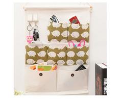 Higawin Wand hängenden Hanging Storage Bag Hängeorganizer/Hängende Tasche/Debris Beutel/ Wand Utensilo,Multifunktionale Hängenden Tasche-Igel