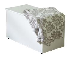 WILMES 49055-75 0 75 Truhe mit Klappe Dekor Melamin, 84 x 46,5 x 42 cm, weiÃ