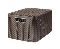 Curver 03619-210-00 Aufbewahrungsbox Style mit Deckel L, 30 L, dunkelbraun