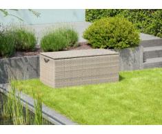 Greemotion Rattan Kissenbox mit Gasdruckfedern, inkl 2 Tragegriffe, Mehrfarbig, ca. 127 x 55 x 51 cm