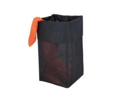 WENKO 2780004100 Wäschesammler Lifetime Schwarz L - Wäschekorb, Weboptik, Fassungsvermögen 54 L, Kunststoff - Polyester, 30 x 56 x 30 cm, Schwarz