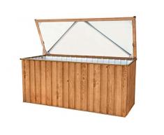 Tepro Metall-Gerätebox Kissen-Box Garten-Schrank 770 Liter Gartentruhe in Eichen-Holz Optik