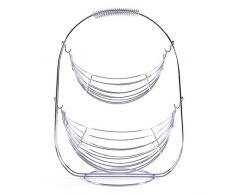 ETAGERE SCHAUKEL | Metall verchromt, silber, 45 cm, 2 stöckig | Obstkorb, Obstschale