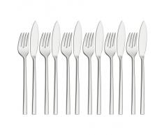 WMF Fischbesteck 12-teilig Sonic Cromargan protect Edelstahl extrem kratzbeständig poliert