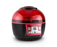 Klarstein VitAir Turbo Heißluftfritteuse Fritteuse (1400 Watt, 9 Liter Garraum, fett-frei Frittieren, Backen, Grillen, Rösten) rot-schwarz