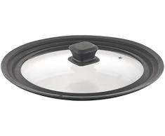 Rosenstein & Söhne Universal Glasdeckel mit Silikonrand (24 - 28 cm)