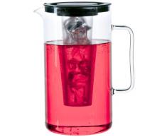 Bohemia Cristal 093 006 057 SIMAX Krug ca. 2,5 ltr. aus hitzebeständigem Borosilikatglas mit Eiswürfeleinsatz aus Kunststoff und Kunststoffdeckel schwarz