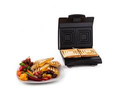 Klarstein Sandwich Buddy Retro Sandwichmaker Doppel Sandwichtoaster (700W, 2 Heizflächen, Edelstahl) rot