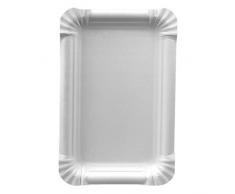 Papstar Pappteller / Einwegteller eckig, weià pure (250 Stück) 13 x 20 cm, aus 100% Frischfaserkarton, für Grillfest, Geburtstag oder Party, biologisch abbaubar #11062 Qualität Made in Germany