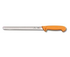 Victorinox Küchenmesser Swibo Tranchiermesser Kullenschliff flex gelb 30 cm Klingenlänge, 5.8444