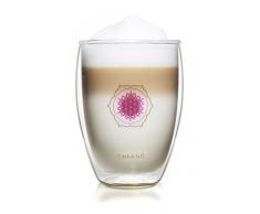 Creano doppelwandiges Tee-Glas, Latte Macchiato, Thermobecher Blume des Lebens 6er Set | 250ml