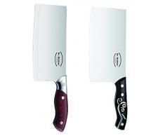 2er Set Chinesisches Kochmesser / Hackmesser - Qualitätsprodukte von Dr. Richter (Klingenlänge: 17,5 cm, Edelstahl)