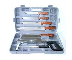 Pradel Excellence K31128 Koffer, 7-teilig, 4 Fleischermesser + 1 Wetzstahl + 1 Säge + 1 großes Fleischerbeil