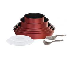 Tefal l6599302 Set Pfannen und Töpfe – Ingenio 5 Performance rot 10 Teilig – Für alle Herde, auch Induktionsherde