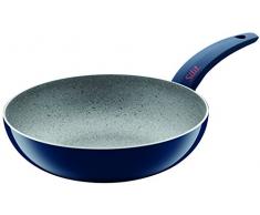 Silit Wok beschichtet à 28cm blau Selara Stone Kunststoffgriff mit Flammschutz Aluguss CeraProtect Handwäsche
