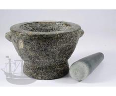Mörser aus Granit, Granitmörser Goliath, schwarz-grau, mit Stößel, 5,5kg