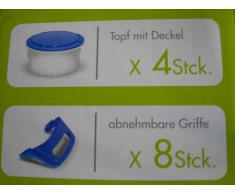 8-tlg. Mikrowellen Topfset Mikrowellengeschirr Griff abnehmbar 0.7L 1L 1.7L 2.5L