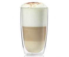 Doppelwandiges Trinkglas 450ml Wasserglas Glas doppelwandig Latte Macchiato Longdrink-Gläser von Dimono