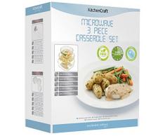 Kitchen Craft Mikrowellengeschirr 3-teiliges Behälter-Set, fleckenabweisend