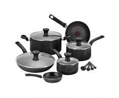 TEFAL 7-TEILIGES EXCITE ANTIHAFT-PFANNE, BRATPFANNE PFANNE BRATPFANNE KOCHTOPF-SET, SCHWARZ