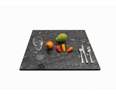 Große Arbeitsplatte Küchenplatte, Servierplatte oder Tischplatte aus poliertem Granit, Unikat Handarbeit 62 x 60 x 1,8 cm, 14KG