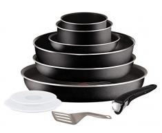 Tefal l2008502 Set Pfannen und Töpfe â Ingenio 5 Essential schwarz 10 teilig â alle Herde auÃer Induktion