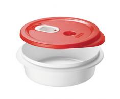Rotho Mikrowellengeschirr Micro Clever - tiefer Teller mit Deckel - auslaufsicher, geeignet für flüssige Speisen wie Suppe / Soßen, 1 L Inhalt - spülmaschinenfest - BPA-frei